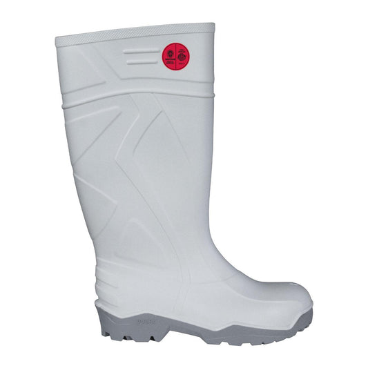 Bota de Agua PVC 933 Blanca Punta y Plantilla de Acero