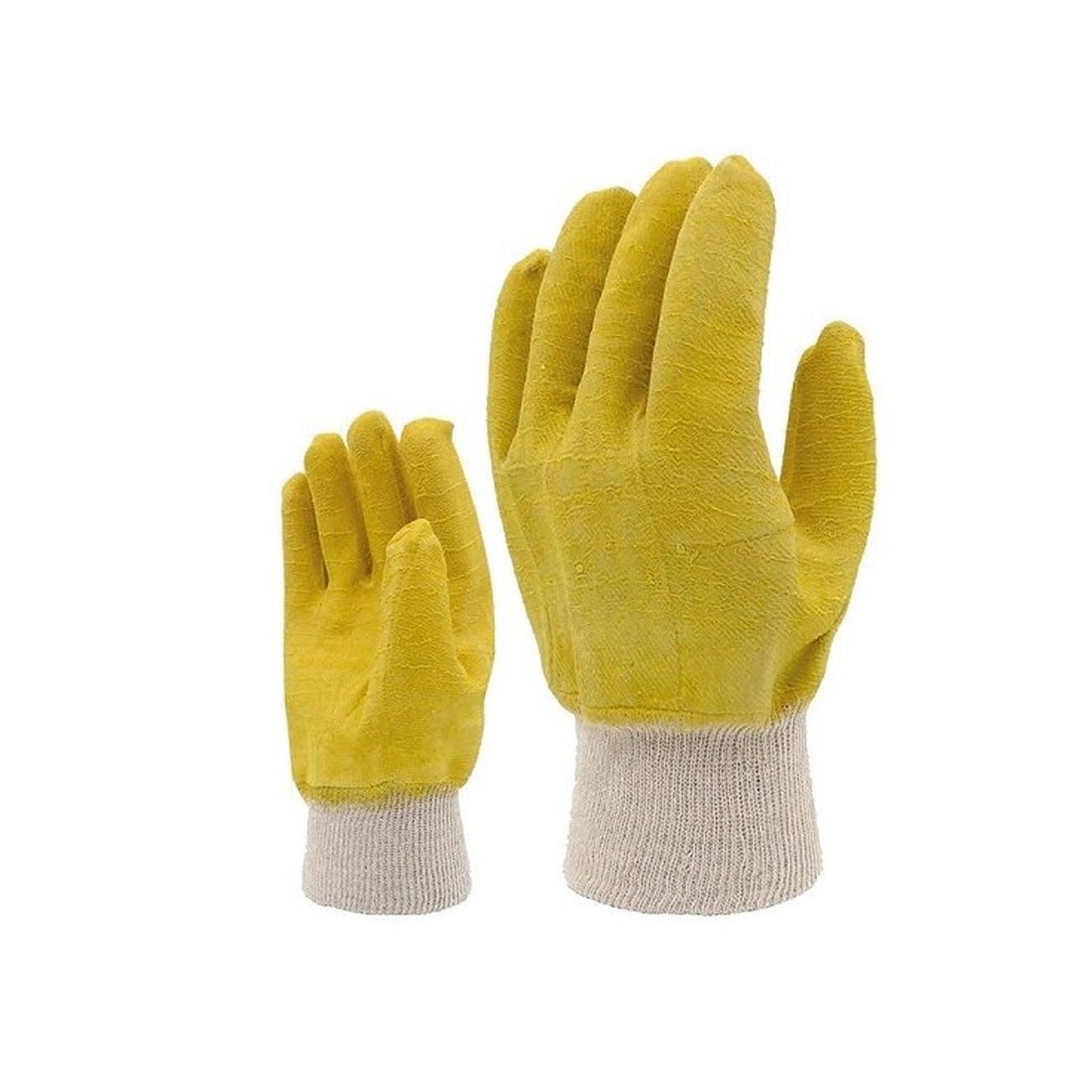 Guante Activex Latex Rugoso Amarillo puño Tejido