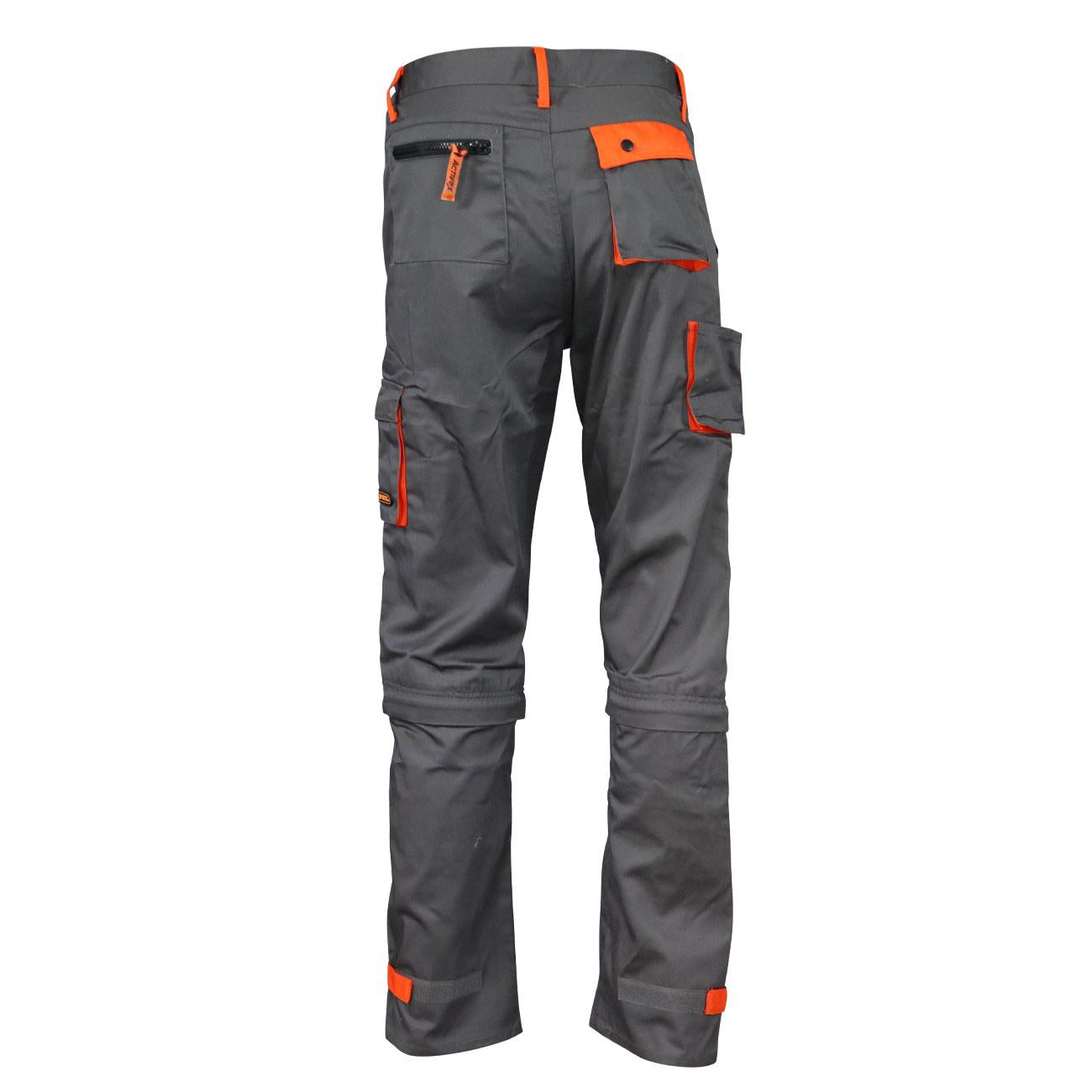 Pantalón Gabardina Cargo Gris/Naranjo