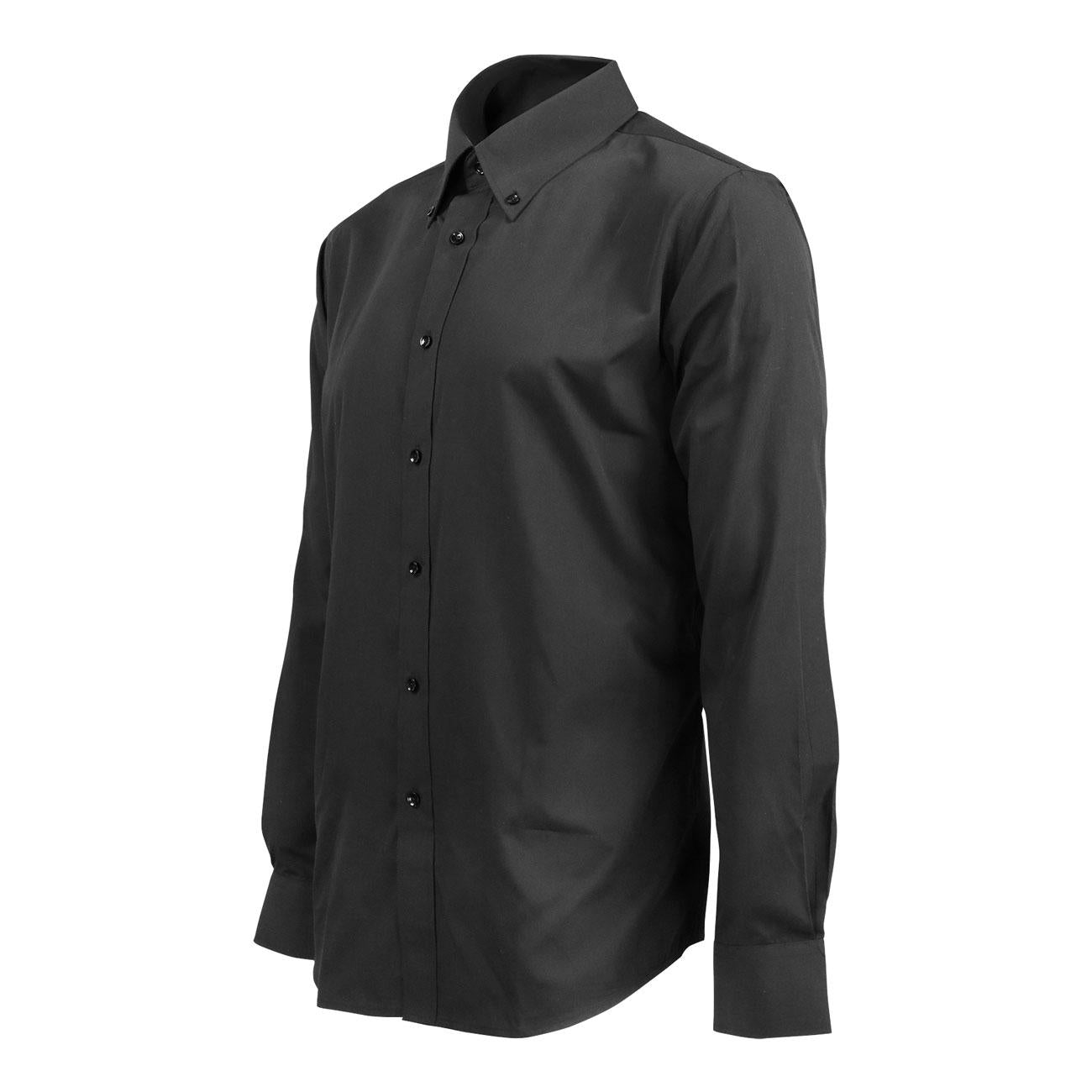 Camisa Trevira Manga Larga Negro