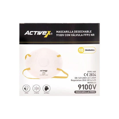 Mascarilla Activex 9100V con valvula FFP2 NR (10 unidades)