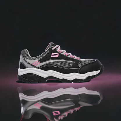 Zapatilla de Seguridad Mujer Skechers Biscoe Negro Rosado