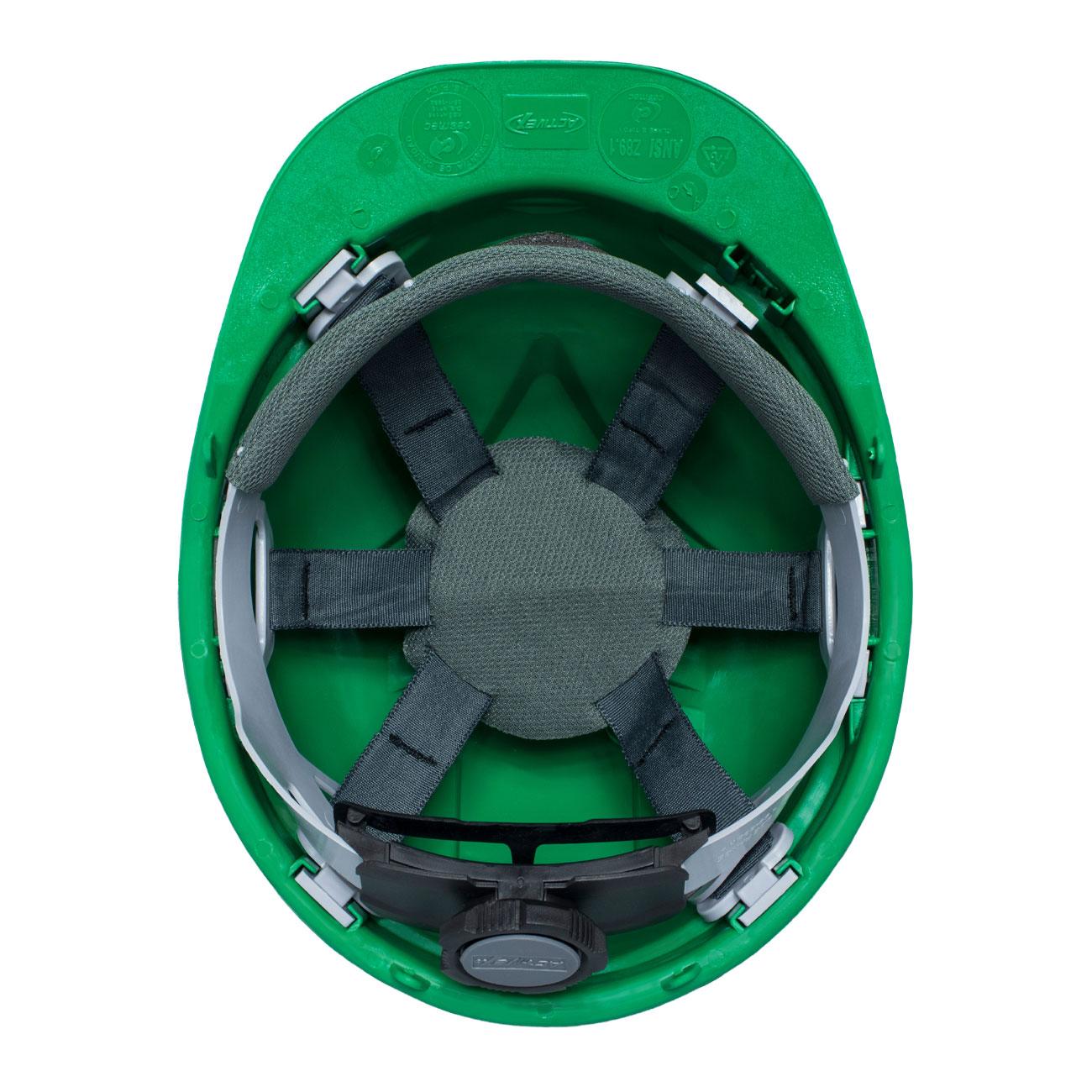 Casco de Seguridad I Verde Arnes cinta 6 Puntas Ratchet