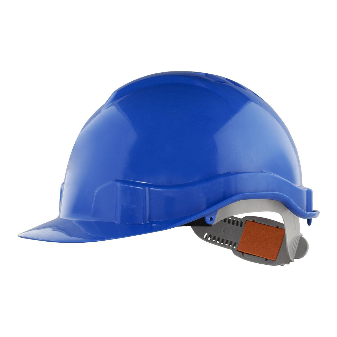 Casco de Seguridad III Azul Arnes cinta 6 Puntas Boton