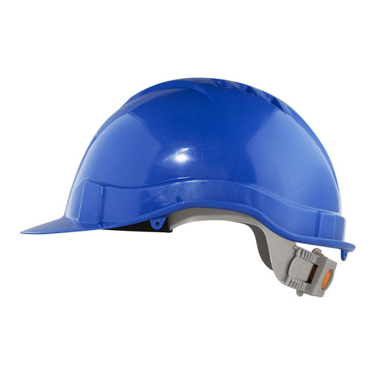 Casco de Seguridad III Azul Arnes cinta 6 Puntas Boton