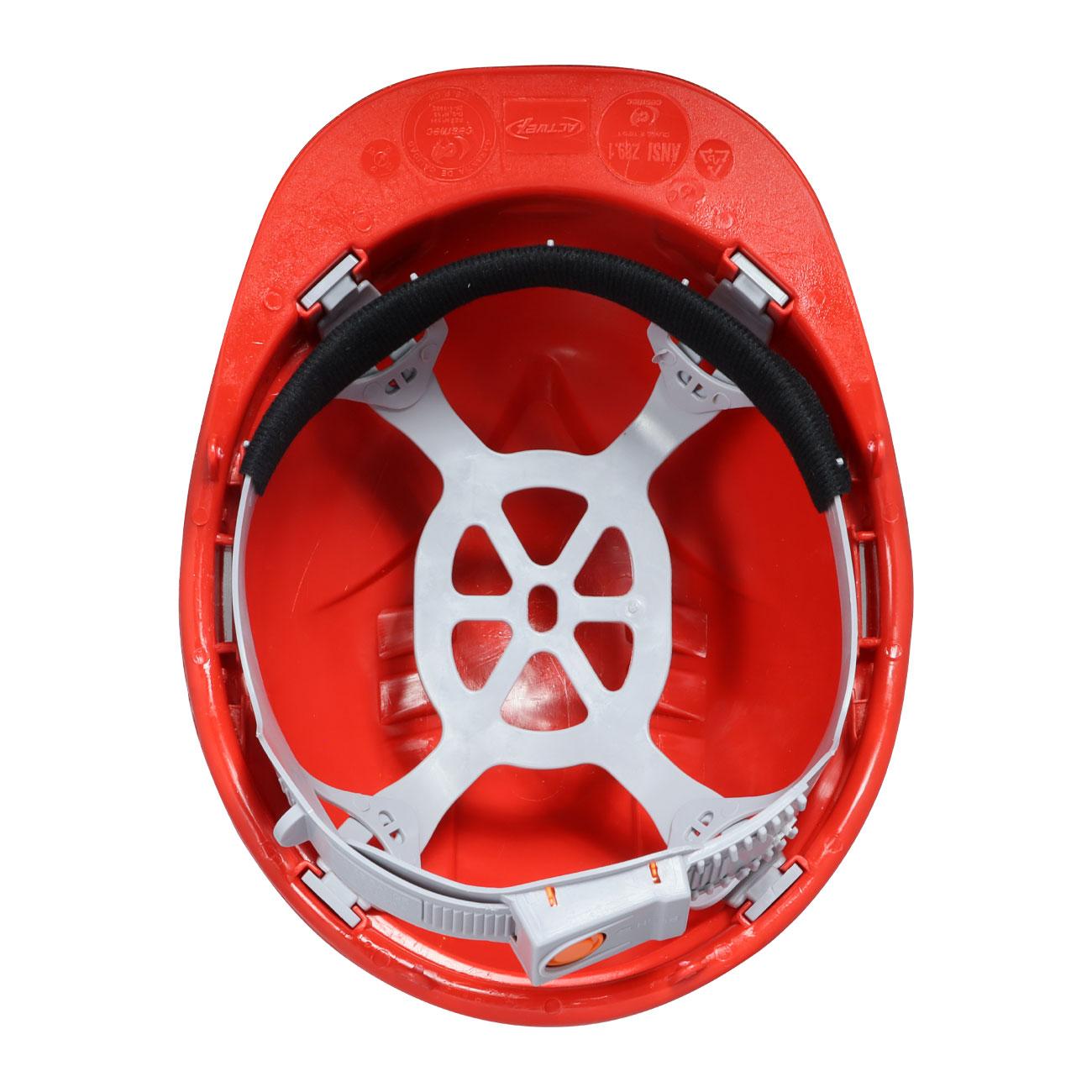 Casco de Seguridad III Rojo Arnes cinta 6 Puntas Boton