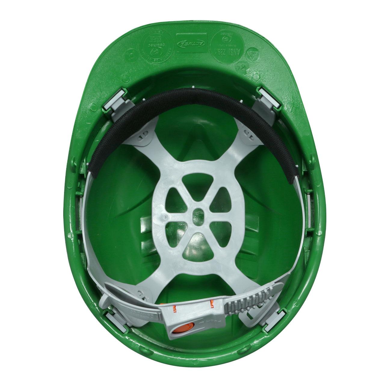 Casco de Seguridad III Verde Arnes cinta 6 Puntas Boton