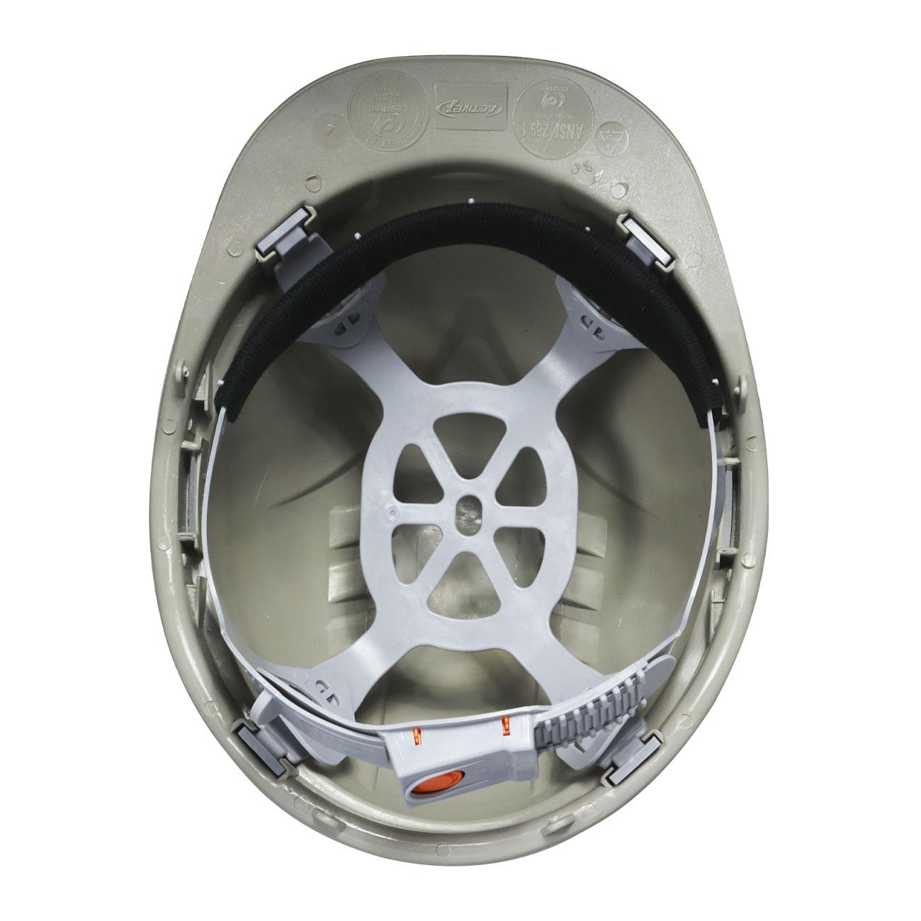 Casco de Seguridad III Gris Arnes cinta 6 Puntas Boton