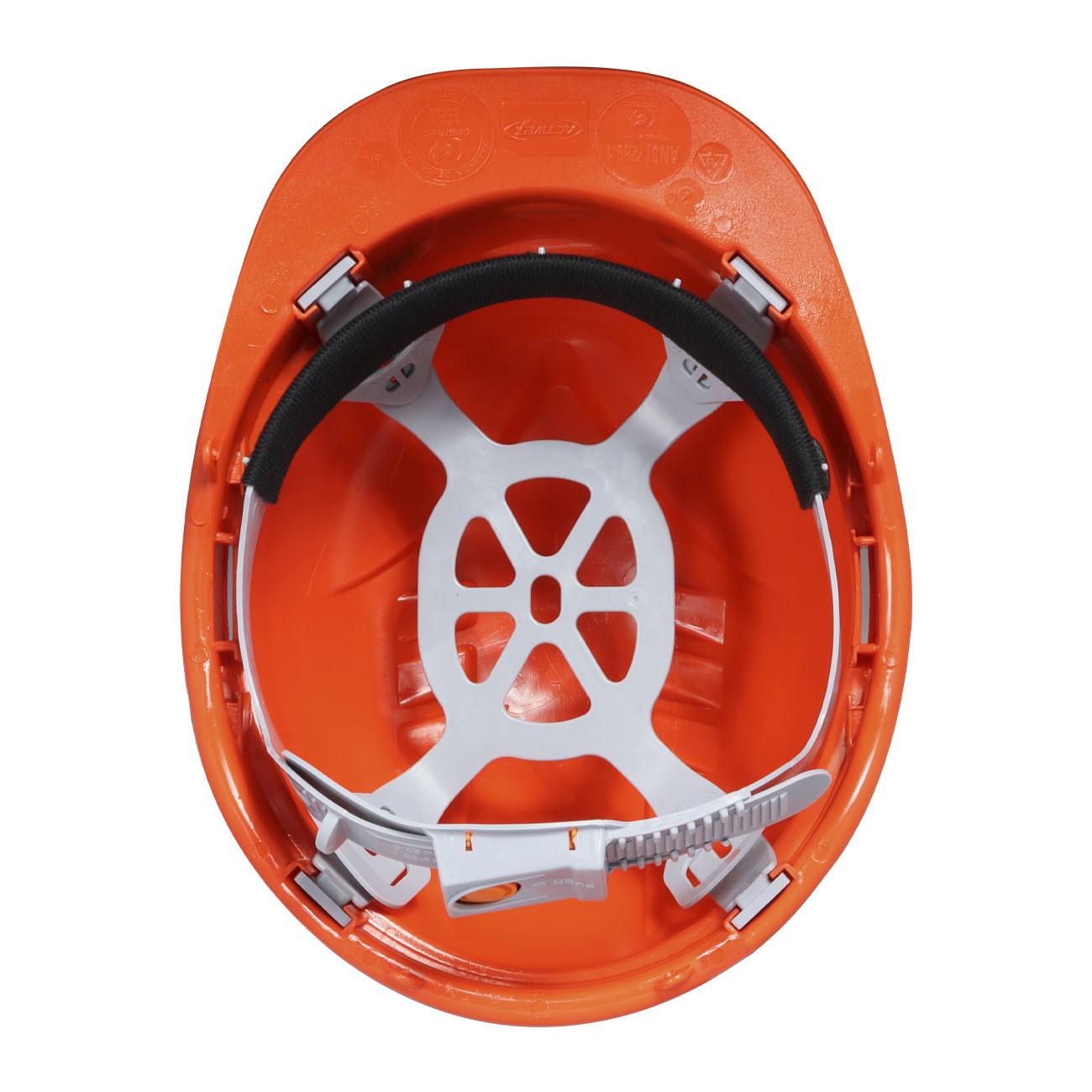 Casco de Seguridad III Naranjo Arnes cinta 6 Puntas Boton
