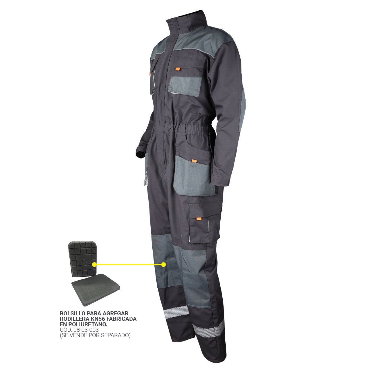 Overol Premium Canvas Gris/Negro XR-100 Reforzado