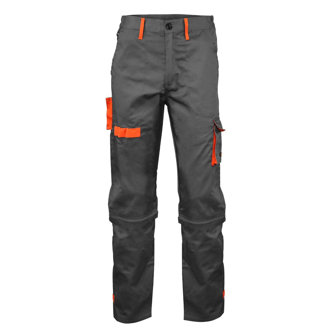 Pantalón Gabardina Cargo Gris/Naranjo