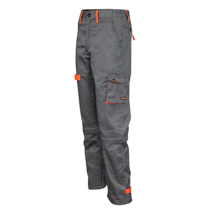 Pantalón Gabardina Cargo Gris/Naranjo